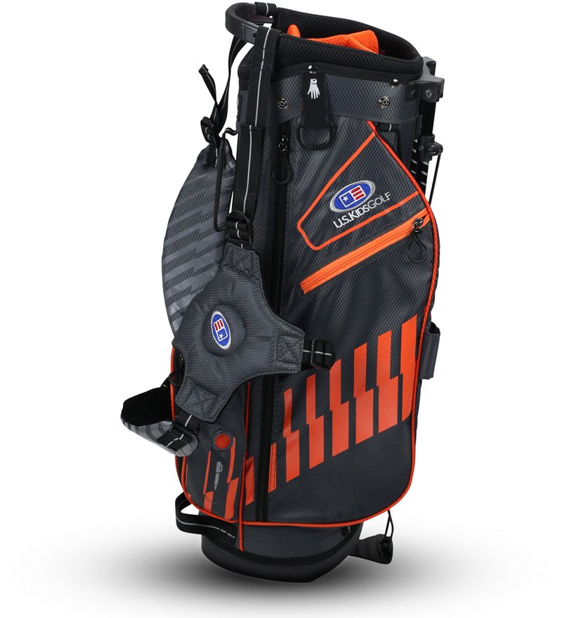 2022 U.S. Kids Golf UL51 (130 cm) WT20-s junior stand bag, szaro/pomarańczowy