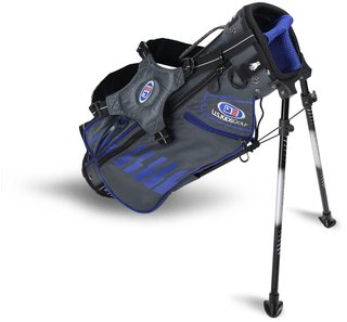 2022 U.S. Kids Golf UL45 (114 cm) WT25-s junior stand bag, szaro/niebieski