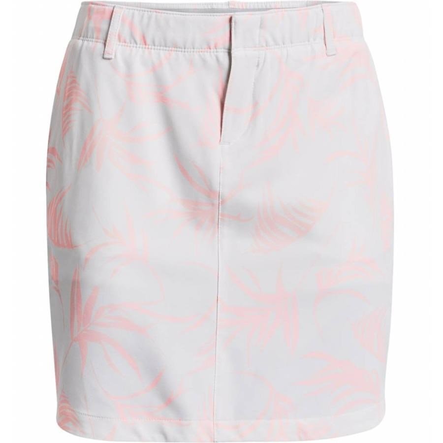 Under Armour Links Woven Printed spódnica golfowa, biało/jasno różowa