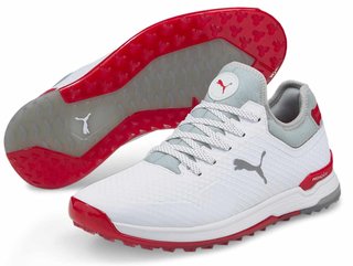 Puma Proadapt Alphacat  męskie buty golfowe, biało/srebrno/czerwone