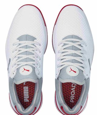 Puma Proadapt Alphacat  męskie buty golfowe, biało/srebrno/czerwone