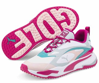 Puma GS-FAST damskie buty golfowe, white/chalk pink/porcelain (BEZ PUDEŁKA)