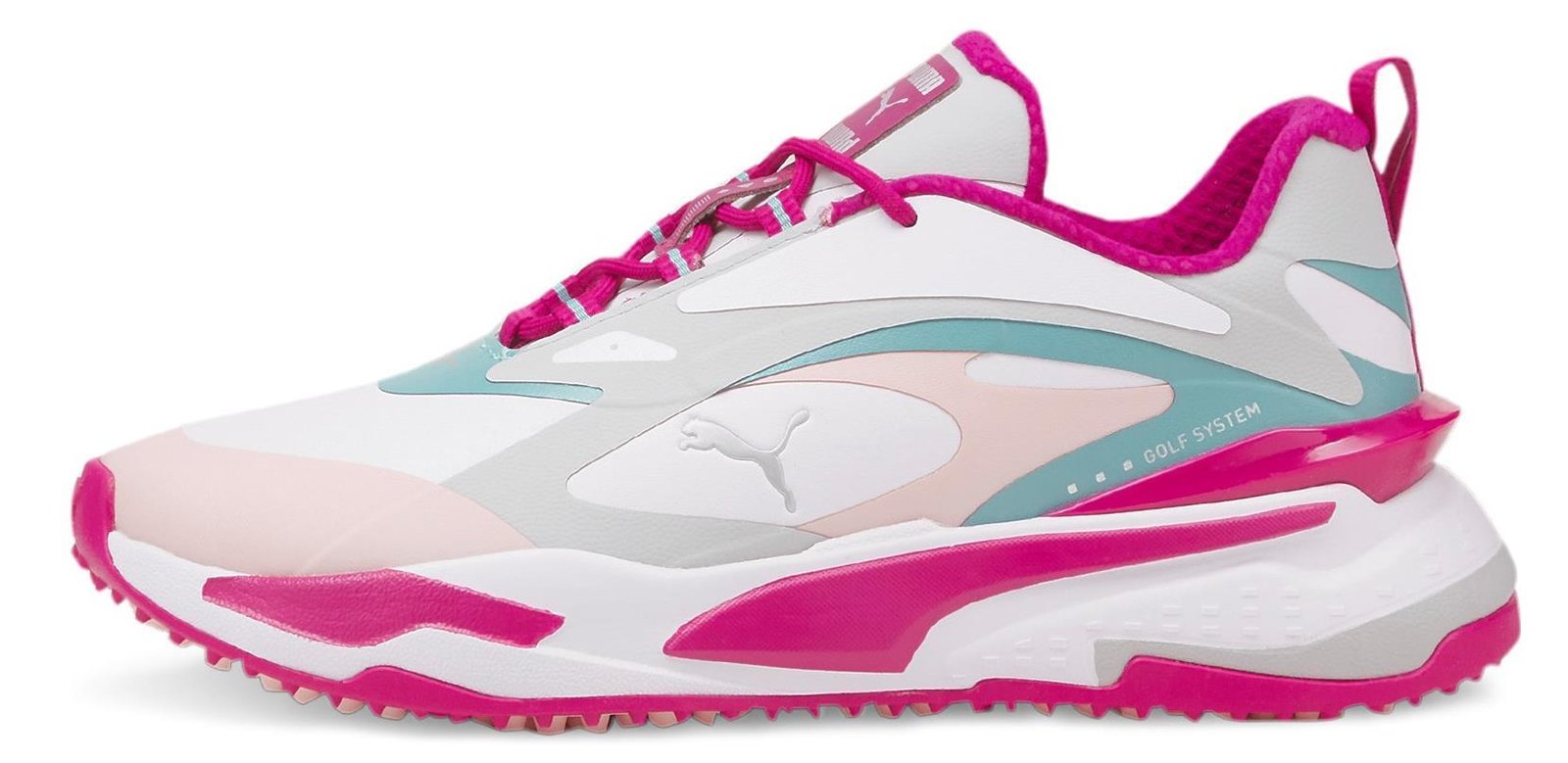 Puma GS-FAST damskie buty golfowe, white/chalk pink/porcelain (BEZ PUDEŁKA)