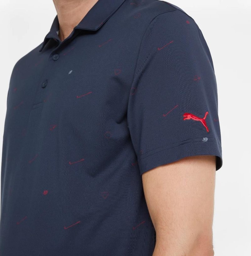 Puma Cloudspun Love Golf męskie polo, granatowe