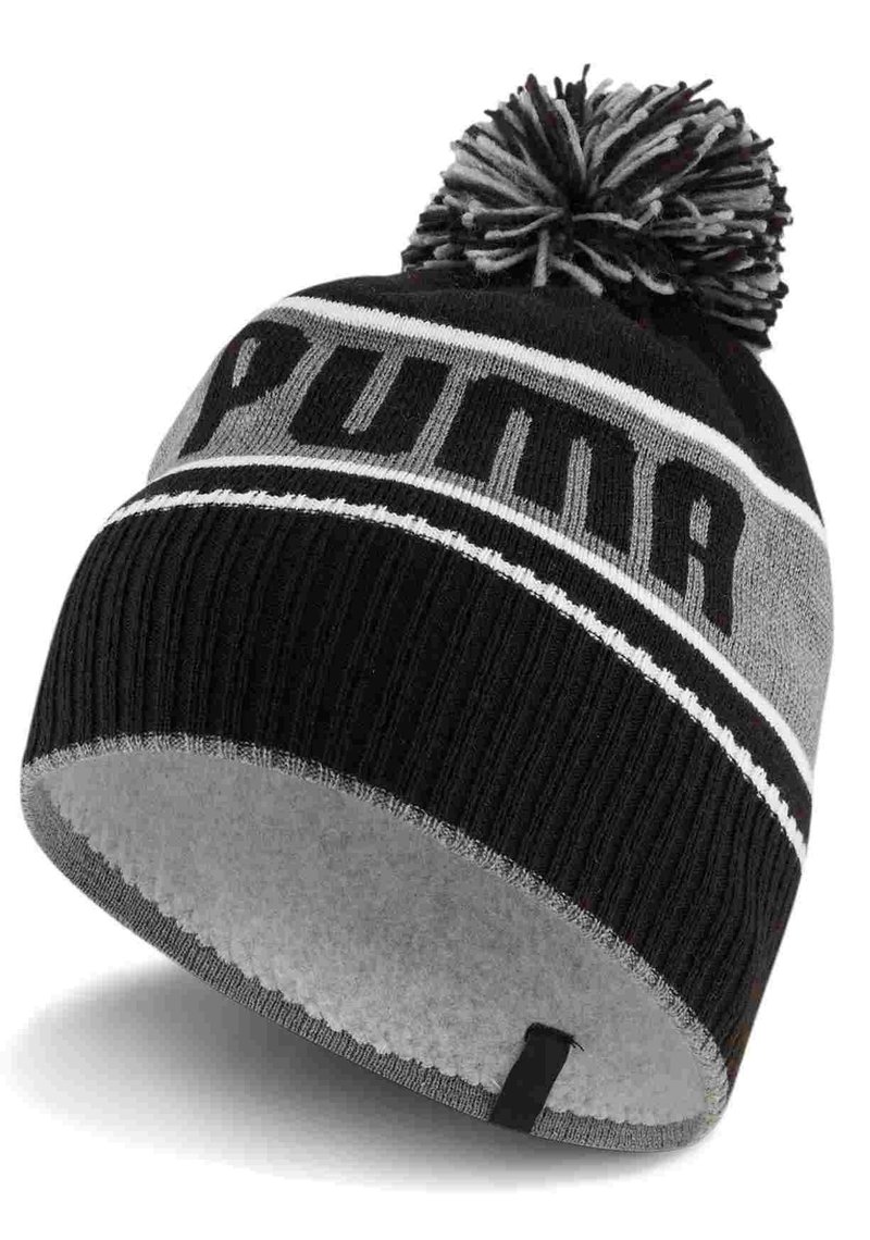Puma Pom Beanie pánská męska czapka zimowa, czarno/szara