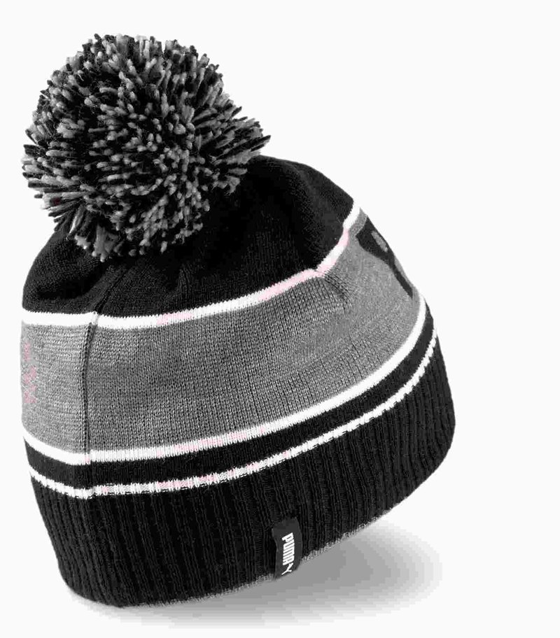 Puma Pom Beanie pánská męska czapka zimowa, czarno/szara
