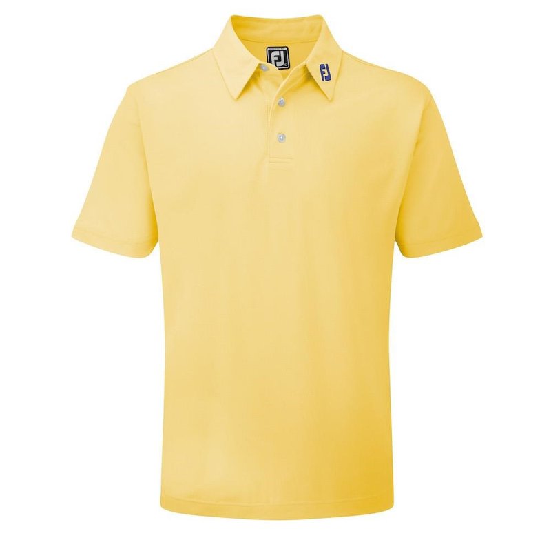 FootJoy Stretch Pique Solid Athletic Fit męskie polo, żółte