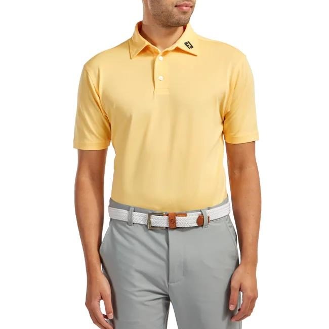 FootJoy Stretch Pique Solid Athletic Fit męskie polo, żółte