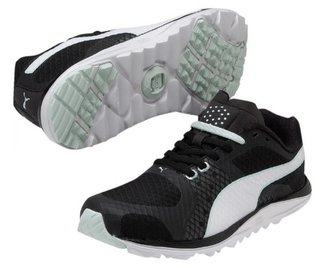 Puma Faas Xlite damskie buty golfowe, czarne/białe/zielone