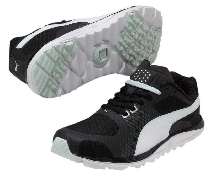 Puma Faas Xlite damskie buty golfowe, czarne/białe/zielone