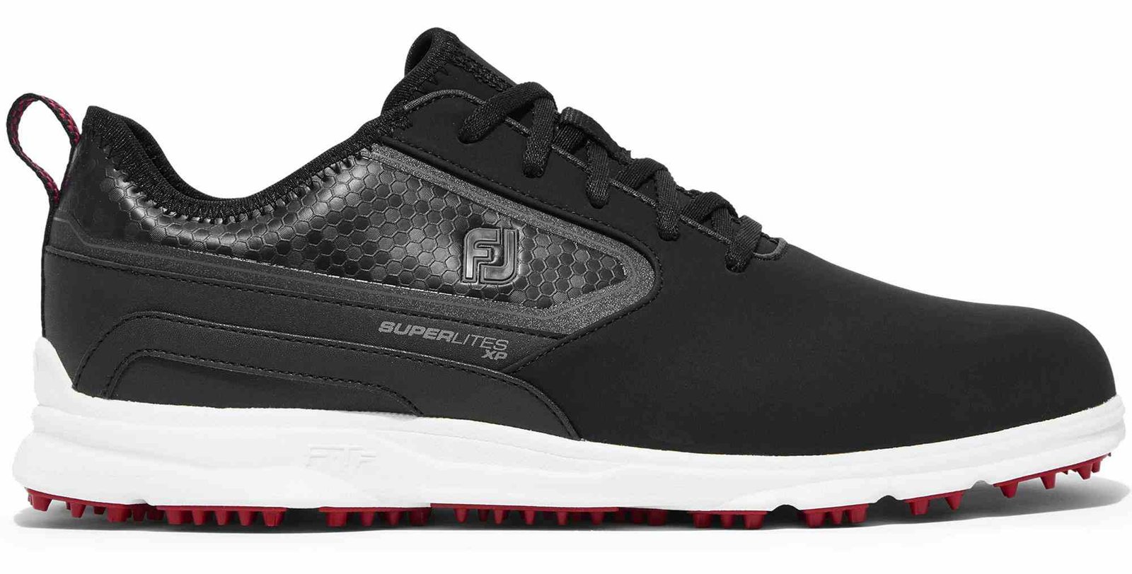 FootJoy Superlites XP męskie buty golfowe, czarno/biało/czerwone