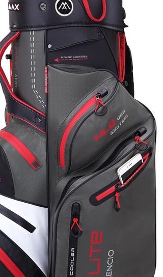 Big Max Dri Lite Silencio 2 cart bag, szaro/biało/czarno/czerwony