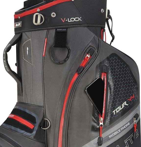 Big Max Dri Lite V-4 cart bag, szaro/czarno/czerwony