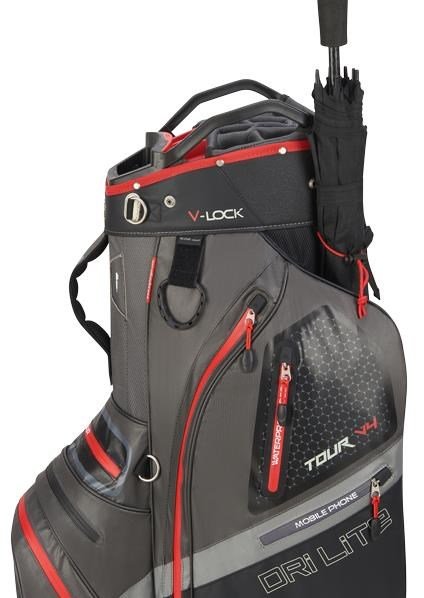 Big Max Dri Lite V-4 cart bag, szaro/czarno/czerwony