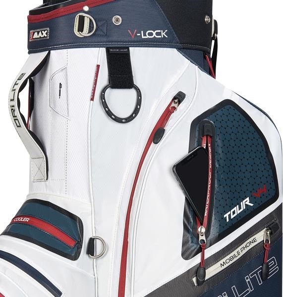 Big Max Dri Lite V-4 cart bag, blueberry/white/merlot