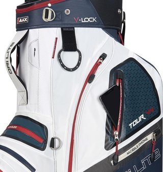 Big Max Dri Lite V-4 cart bag, blueberry/white/merlot