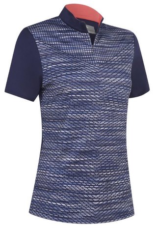 Callaway Zip Mock Space-Dye Printed damskie polo, granatowe