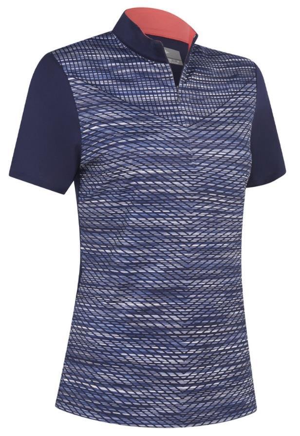 Callaway Zip Mock Space-Dye Printed damskie polo, granatowe