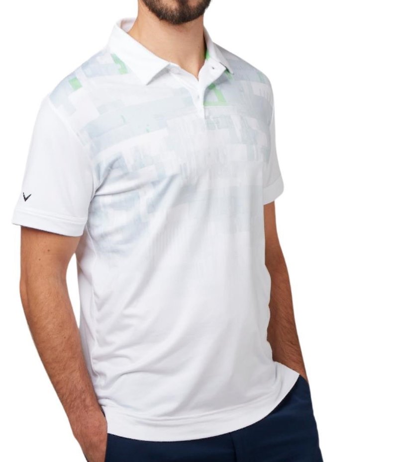 Callaway Multi-Color Glitched Print męskie polo, białe