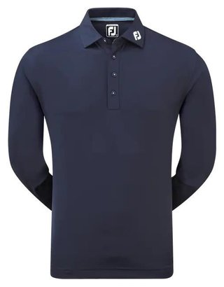 FootJoy Thermocool Self męskie polo z długim rękawem, granatowe