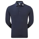 FootJoy Thermocool Self męskie polo z długim rękawem, granatowe