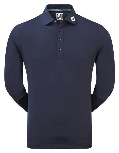 FootJoy Thermocool Self męskie polo z długim rękawem, granatowe