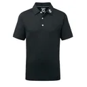 Footjoy Stretch Pique Solid dziecięce polo, czarne