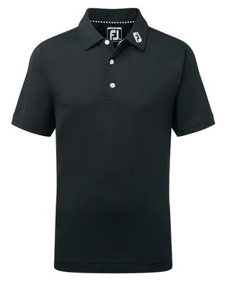 Footjoy Stretch Pique Solid dziecięce polo, czarne