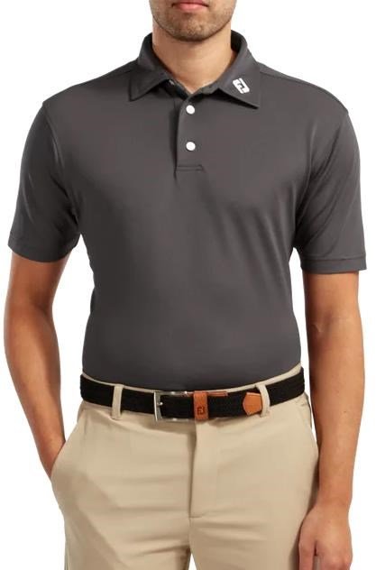 FootJoy Stretch Pique Solid Athletic Fit męskie polo, charcoal