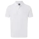FootJoy Stretch Pique Solid Rib Knit Collar męskie polo, białe