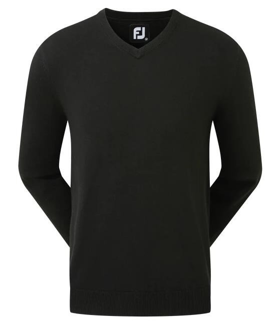 FootJoy Wool Blend V-Neck męski sweter, czarny