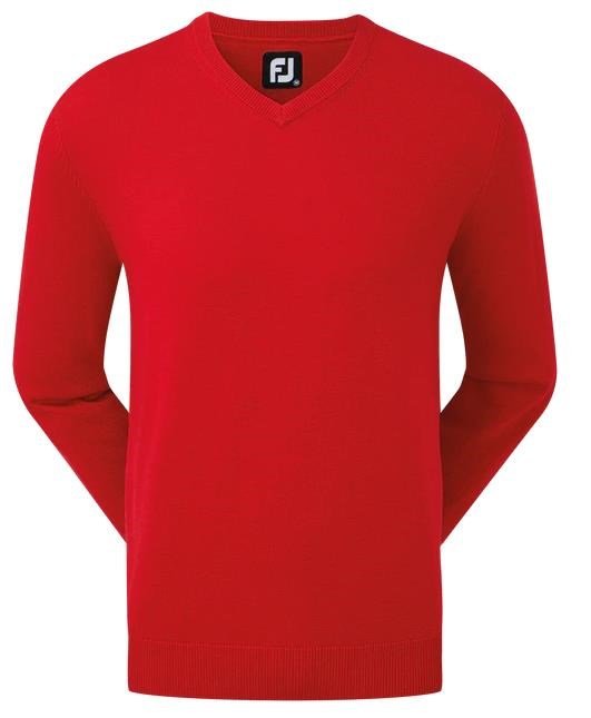 FootJoy Wool Blend V-Neck męski sweter, czerwony