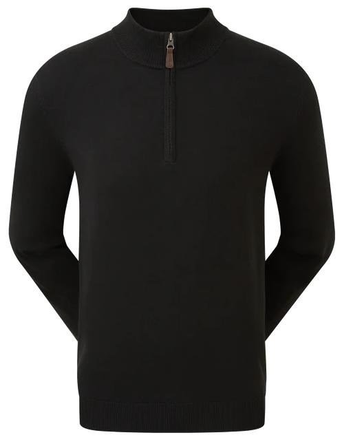 FootJoy Wool Blend 1/2 Zip męski sweter, czarny