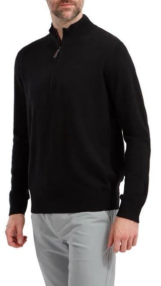 FootJoy Wool Blend 1/2 Zip męski sweter, czarny