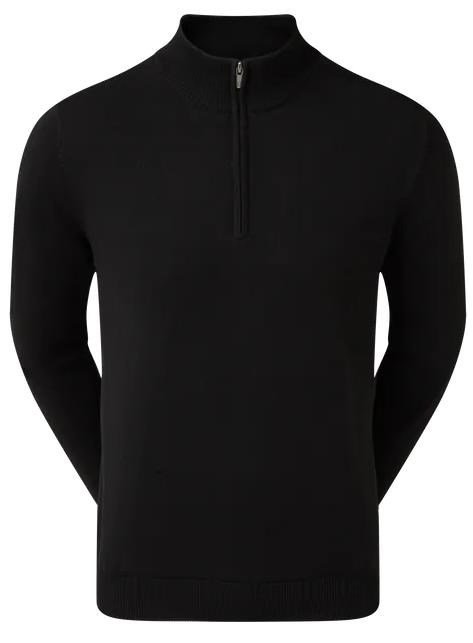 FootJoy Wool Blend Lined 1/2 Zip męski sweter, czarny
