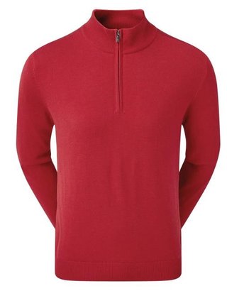 FootJoy Wool Blend Lined 1/2 Zip męski sweter, czerwony