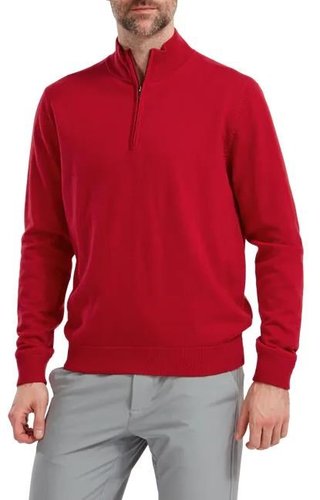 FootJoy Wool Blend Lined 1/2 Zip męski sweter, czerwony