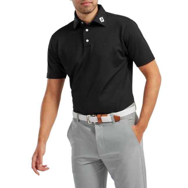 FootJoy Stretch Pique Solid męskie polo, czarne