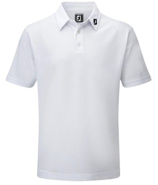 FootJoy Stretch Pique Solid Athletic Fit męskie polo, białe
