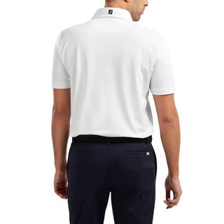 FootJoy Stretch Pique Solid Athletic Fit męskie polo, białe