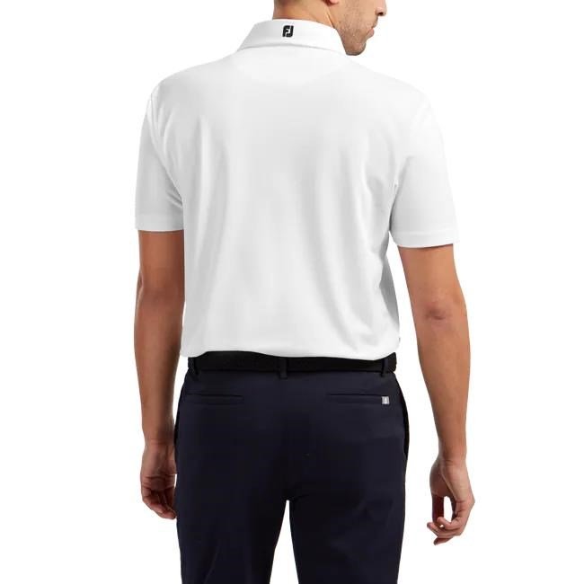 FootJoy Stretch Pique Solid Athletic Fit męskie polo, białe