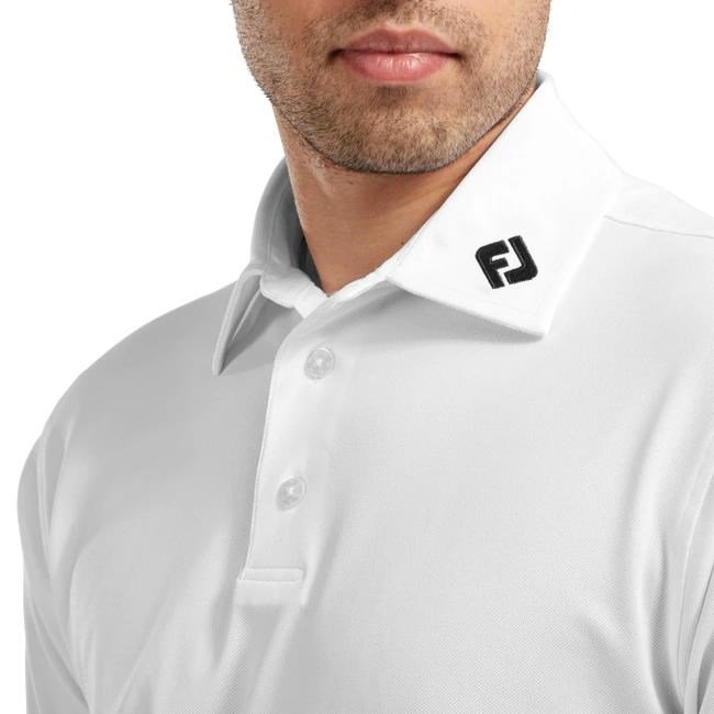 FootJoy Stretch Pique Solid Athletic Fit męskie polo, białe