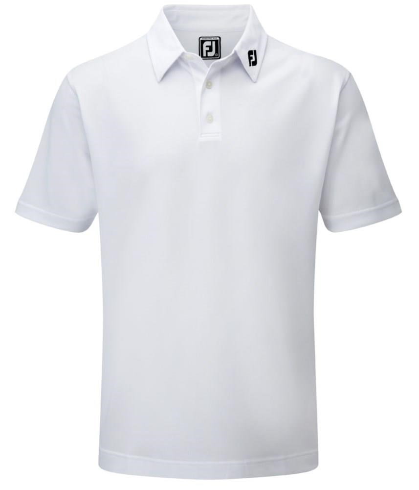 FootJoy Stretch Pique Solid Athletic Fit męskie polo, białe