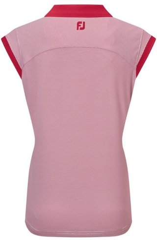 FootJoy End on End Striped Lisle sleeveless damskie polo, czerwono/białe