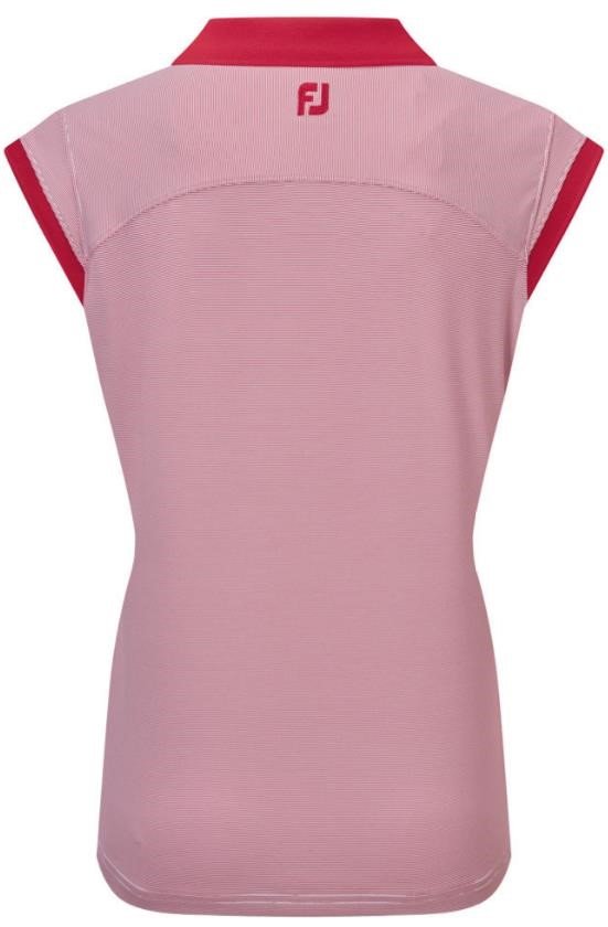 FootJoy End on End Striped Lisle sleeveless damskie polo, czerwono/białe