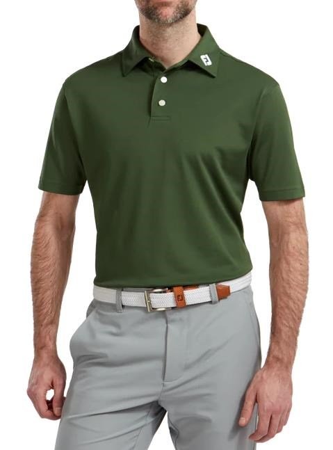 FootJoy Stretch Pique Solid Athletic Fit męskie polo, oliwkowe