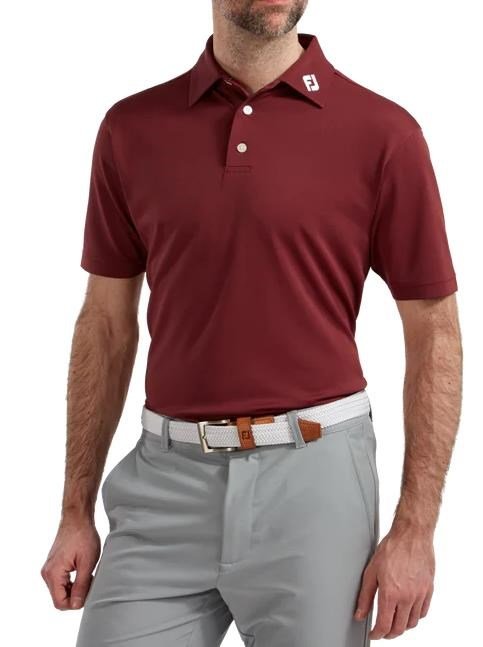 FootJoy Stretch Pique Solid Athletic Fit męskie polo, maroon