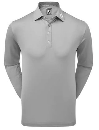 FootJoy Thermocool Self męskie polo z długim rękawem, szare