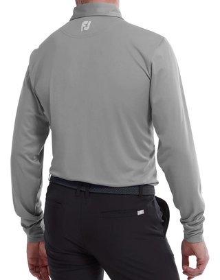 FootJoy Thermocool Self męskie polo z długim rękawem, szare