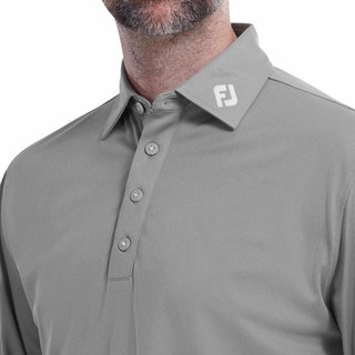 FootJoy Thermocool Self męskie polo z długim rękawem, szare
